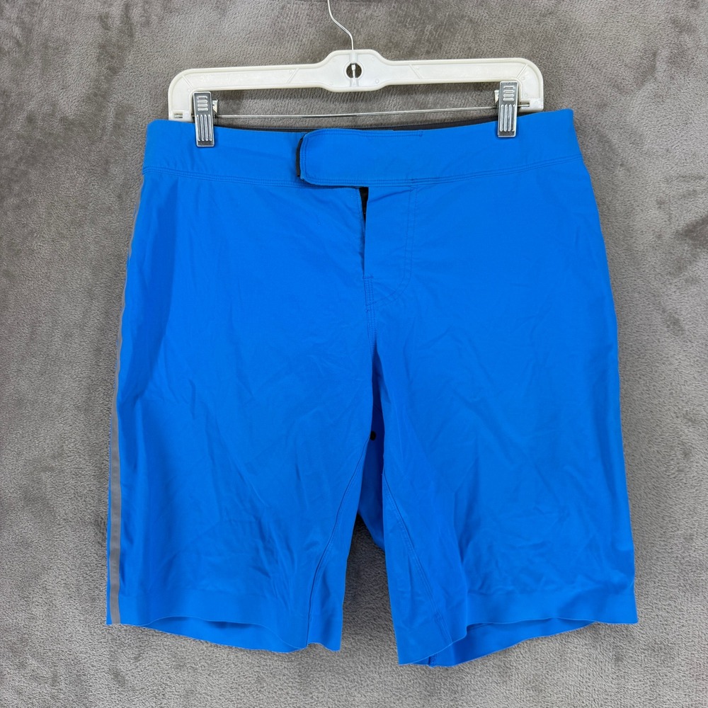 Lululemon Board Shorts Mens 32 Blue Reflective Stripe Swim Trunks Surf Athletic